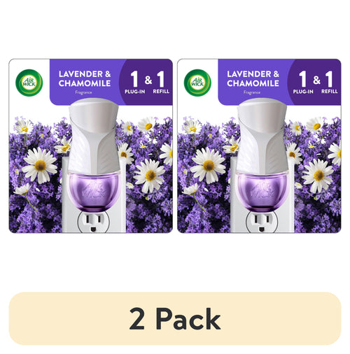 (2 Pack)  Plug-In Scented Oil Warmer Starter Kit, Lavender and Chamomile, 2 Piece