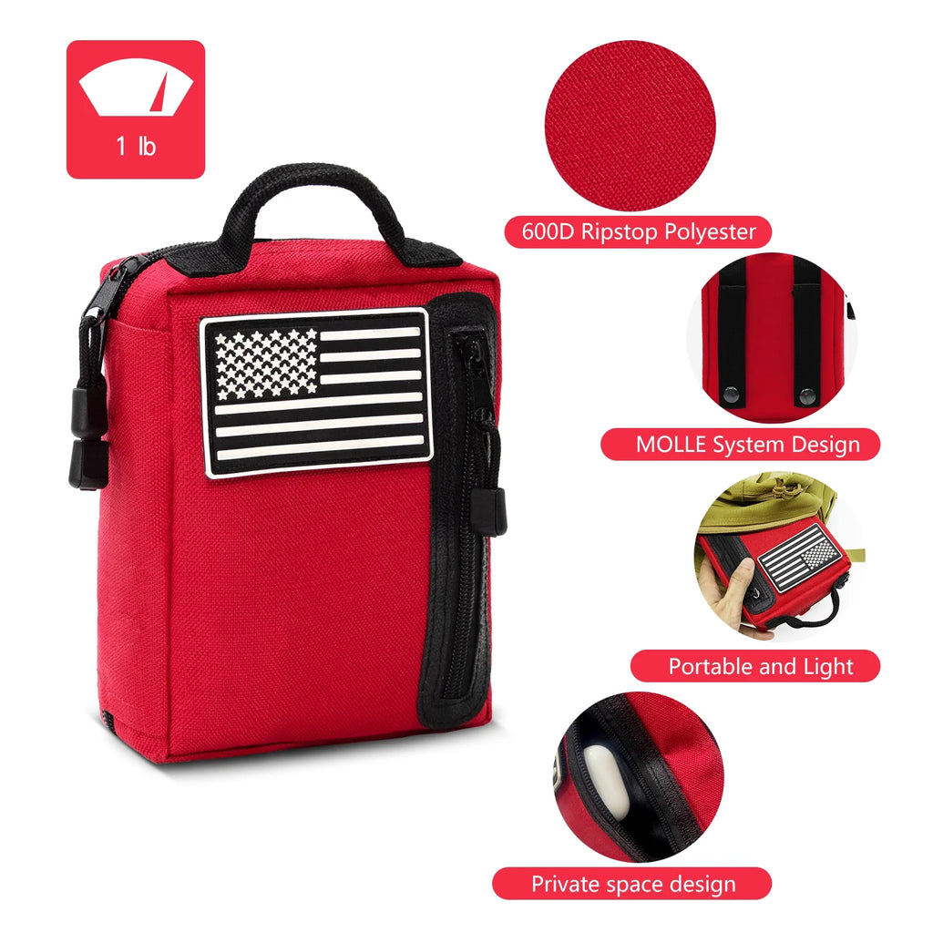 KITGO First Aid Kits, Premium Emergency Kits, Compartments for Home, Office, 103 Piece Set