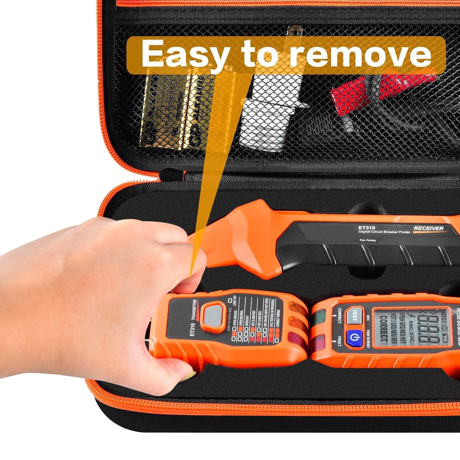 Hard Storage Case for Klein ET310 AC Circuit Breaker Finder, 80016 Outlet Repair Kit & RT250 GFCI Tester - Box Only
