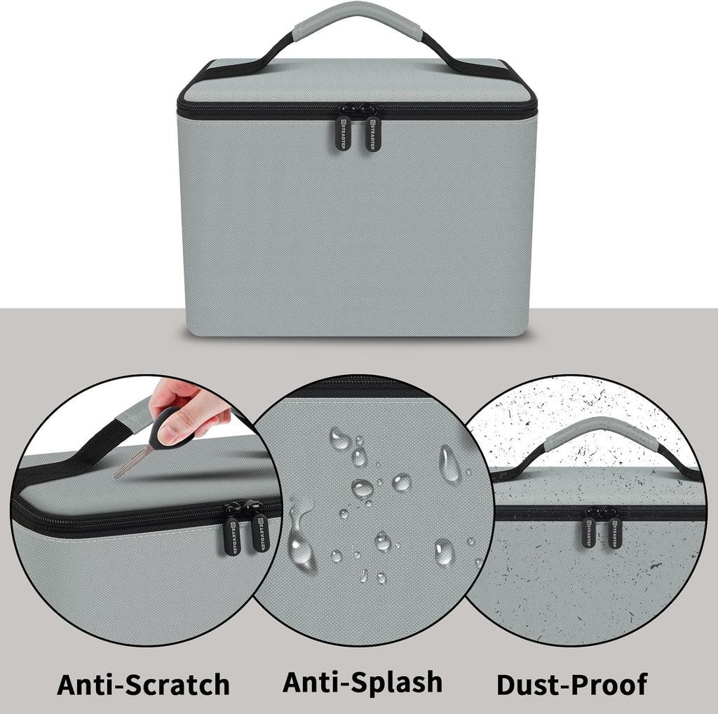 Air Compressor Storage Bag Compatible with Astroai Tire Inflator for Car Tire Pump 150PSI 12V DC/110V AC, Air Pump Carrying Case Holder for Extension Cord and Batteries (Box Only) - Grey