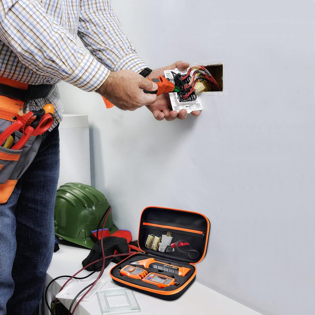 Hard Storage Case for Klein ET310 AC Circuit Breaker Finder, 80016 Outlet Repair Kit & RT250 GFCI Tester - Box Only