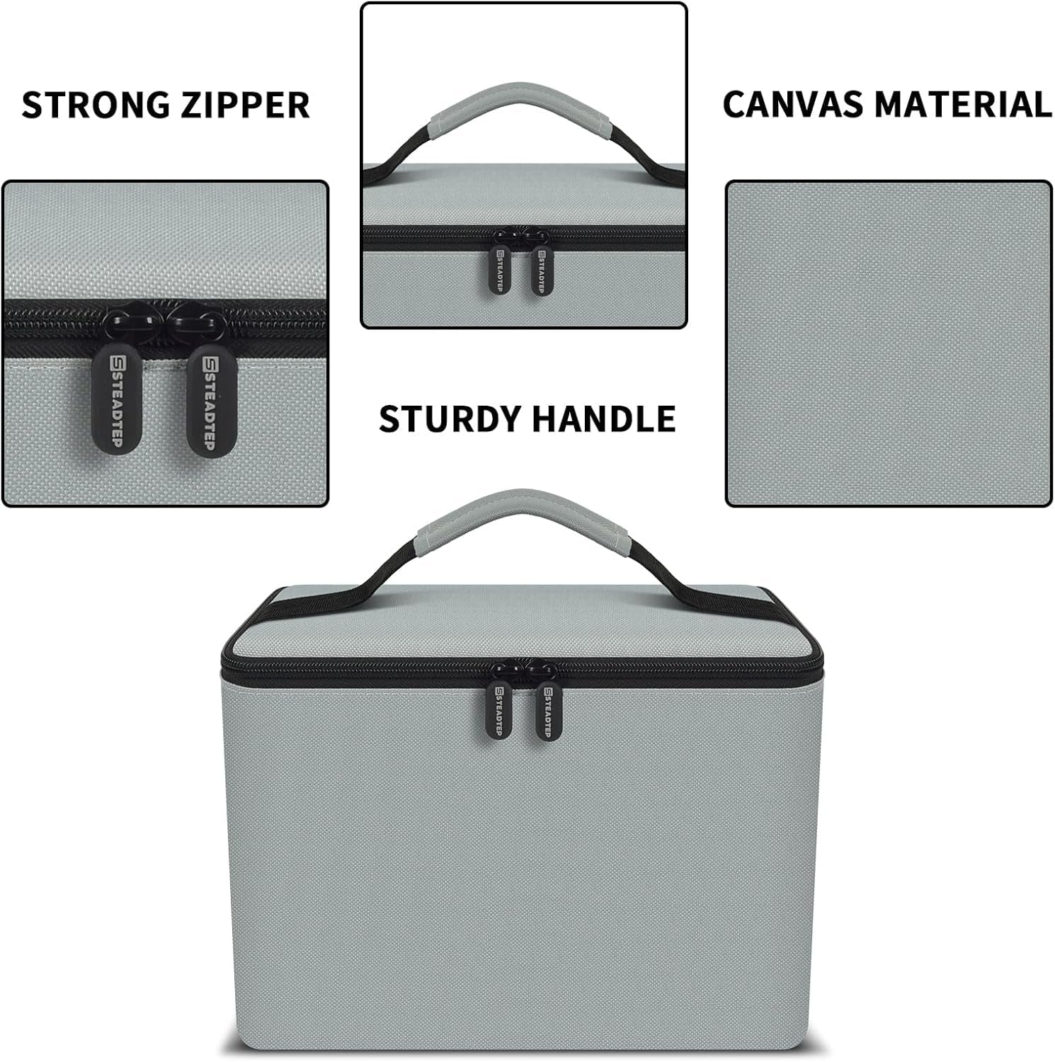 Air Compressor Storage Bag Compatible with Astroai Tire Inflator for Car Tire Pump 150PSI 12V DC/110V AC, Air Pump Carrying Case Holder for Extension Cord and Batteries (Box Only) - Grey